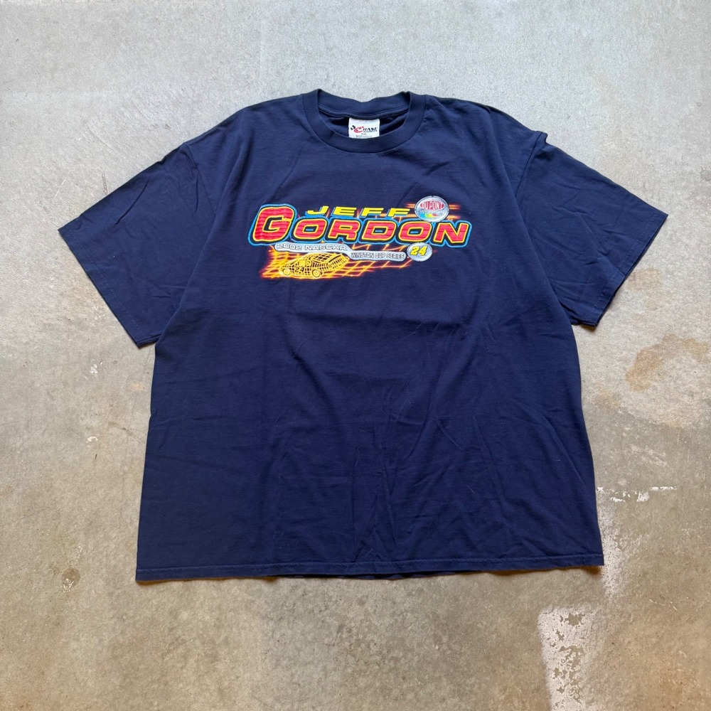 Vintage Chase Authentics Jeff Gordon 2002 NASCAR Winston Cup T-Shirt XXL Navy